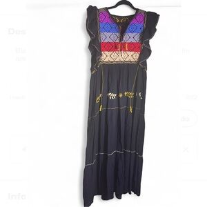 Colorful Embroidered Maxi Dress